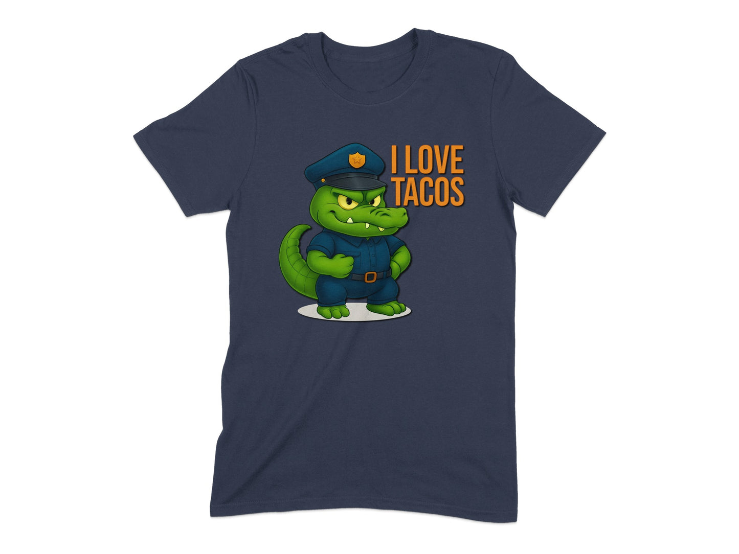 I LOVE TACOS Cartoon Alligator Police Officer product type