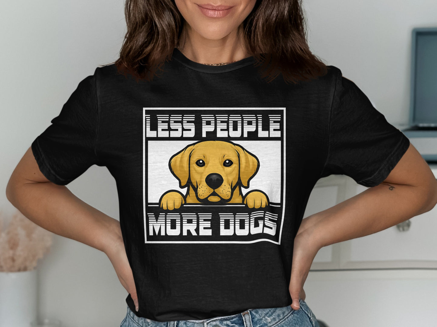 Less People More Dogs Graphic Tee Shirt product