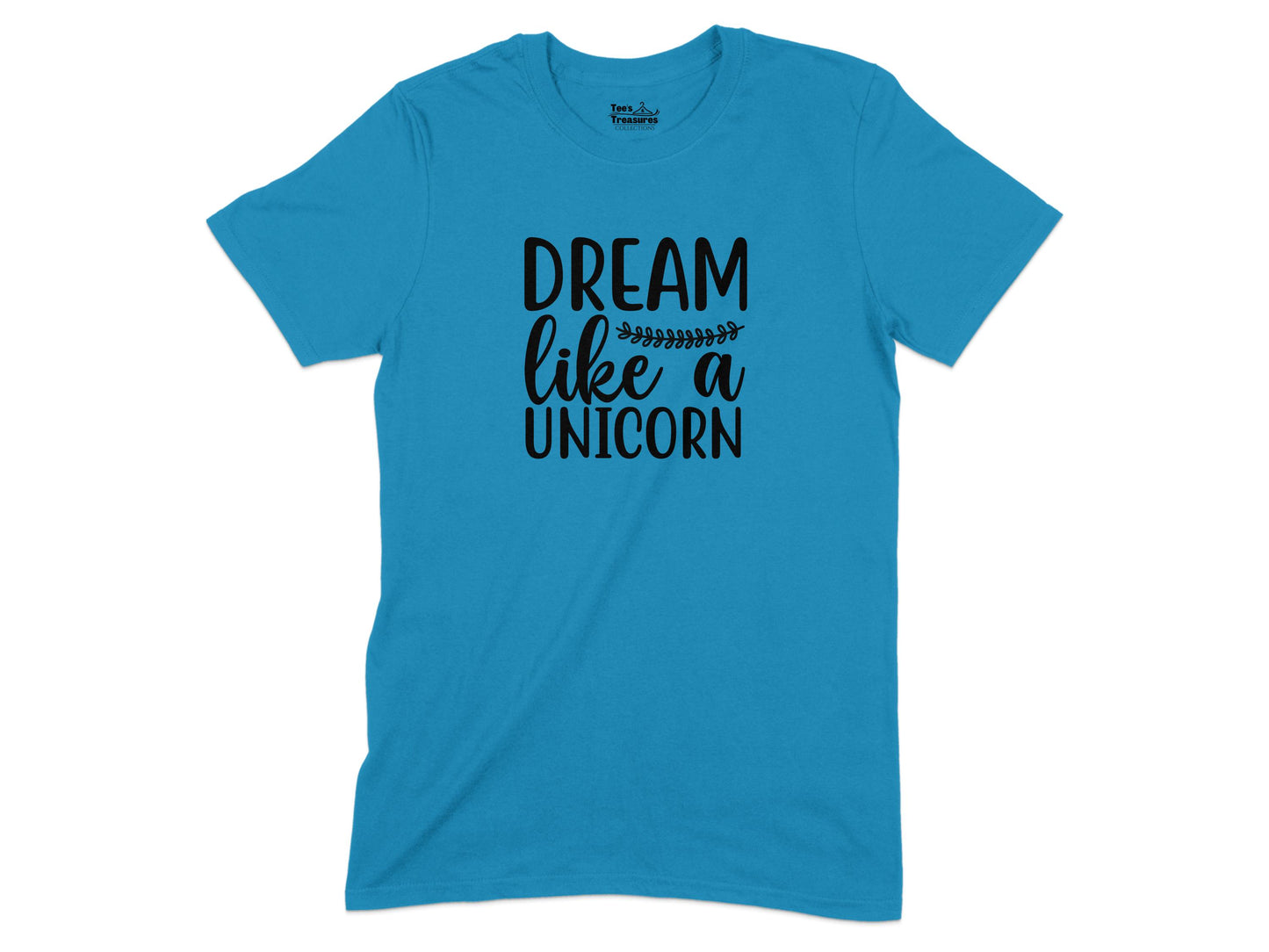 Dream Like A Unicorn Quote Blue T-shirt product type