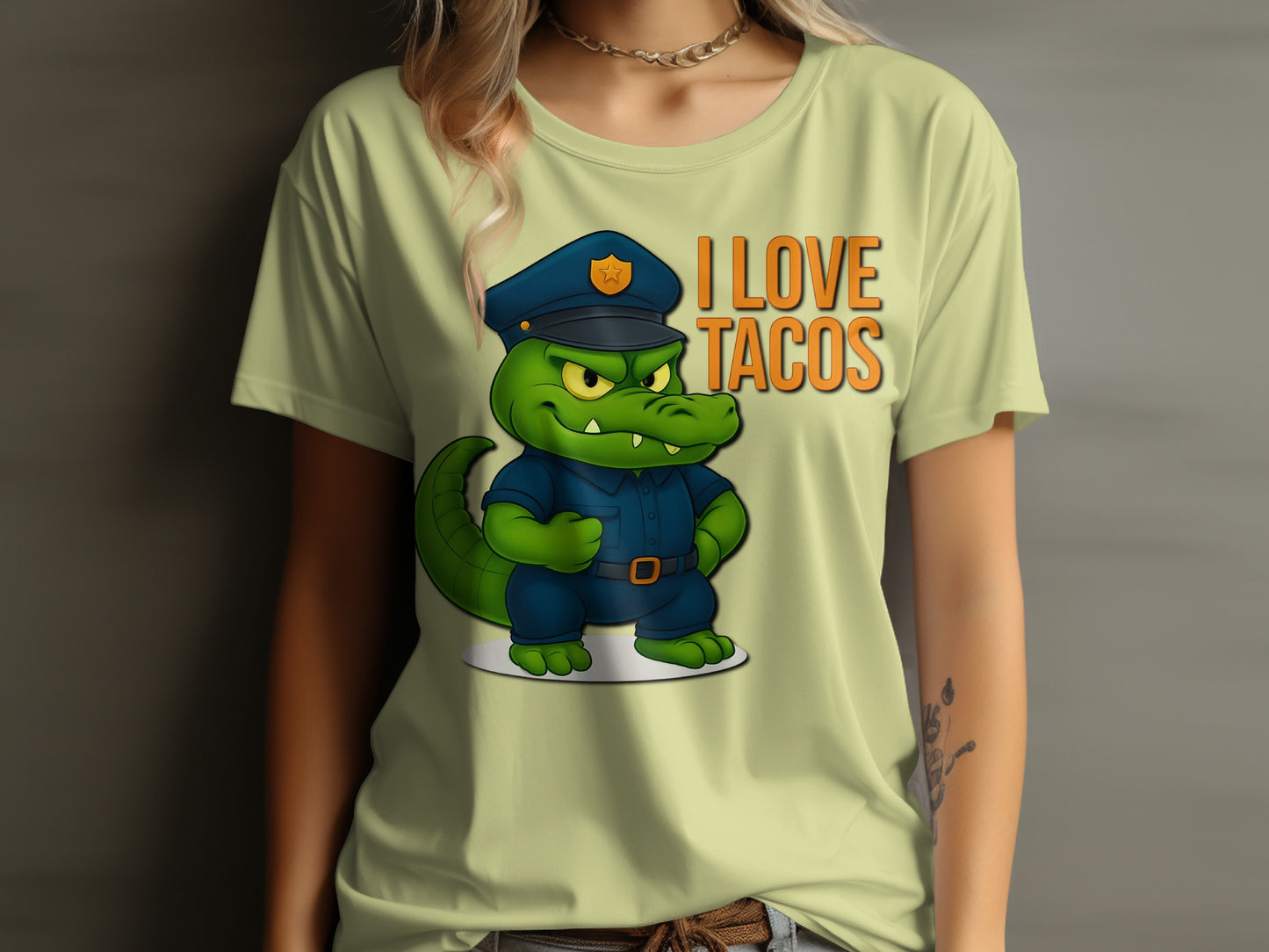 I Love Tacos Police Alligator Graphic T-shirt product