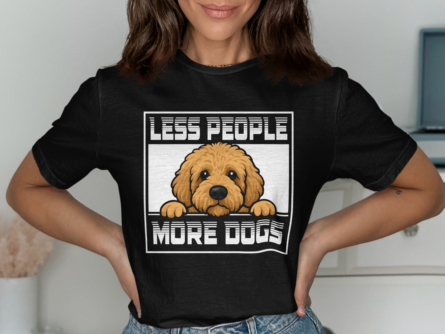 Less People More Dogs Graphic Design T-Shirt product type