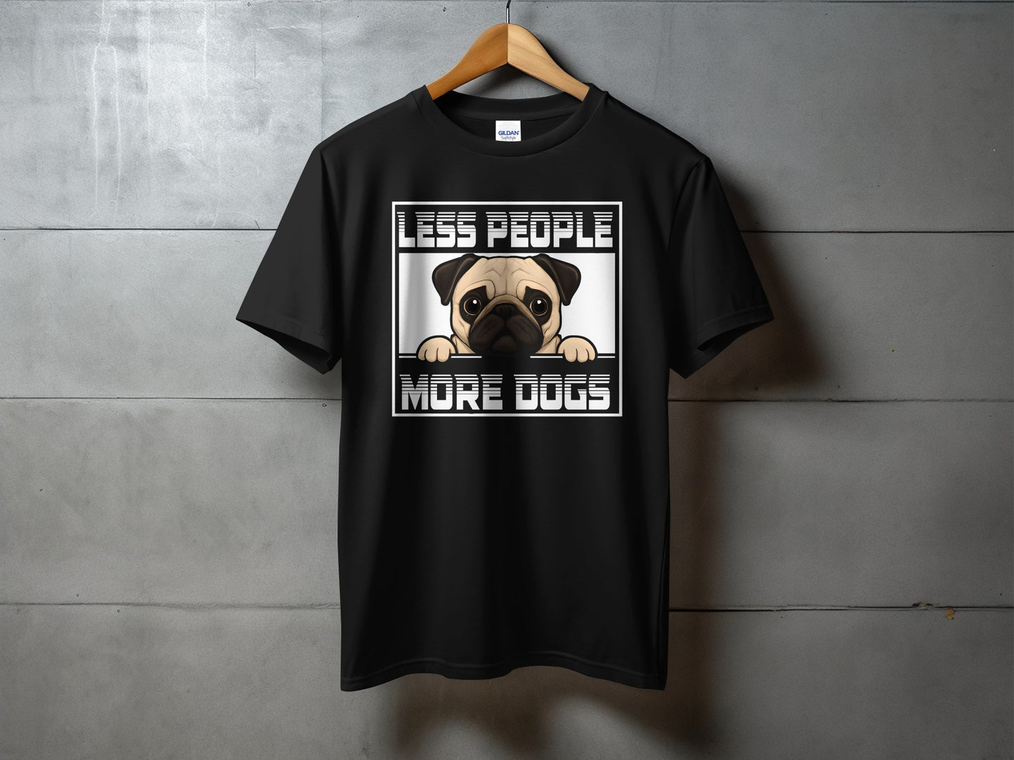 Less People More Dogs Funny Graphic T-shirt product type