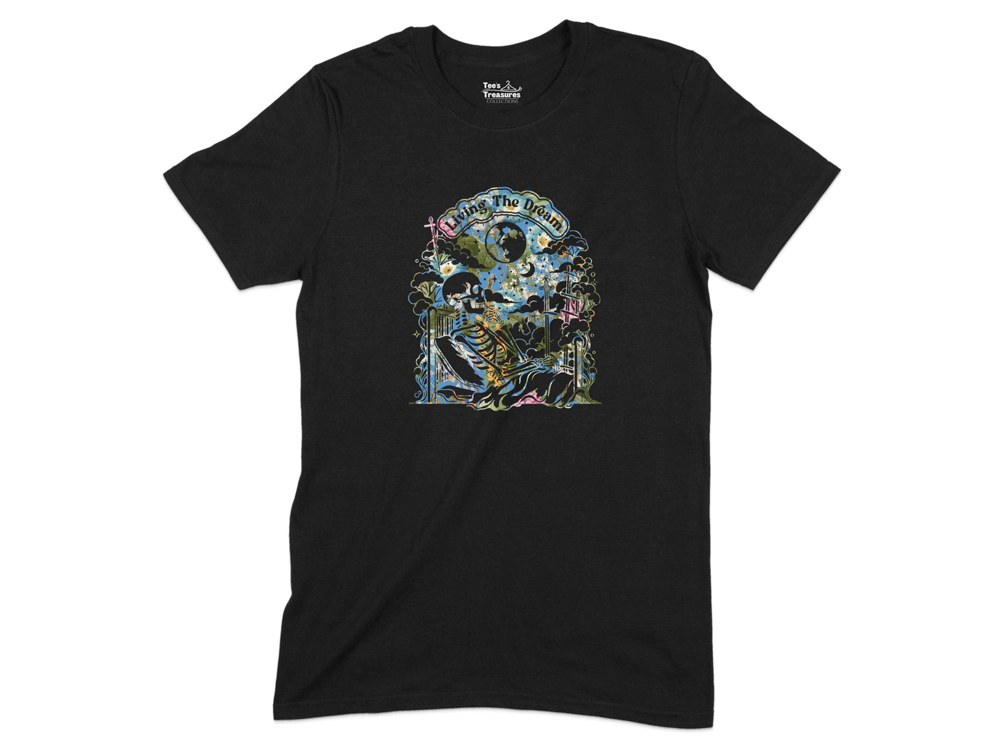 Vibrant Grateful Dead Design on Black Tee Shirt Product