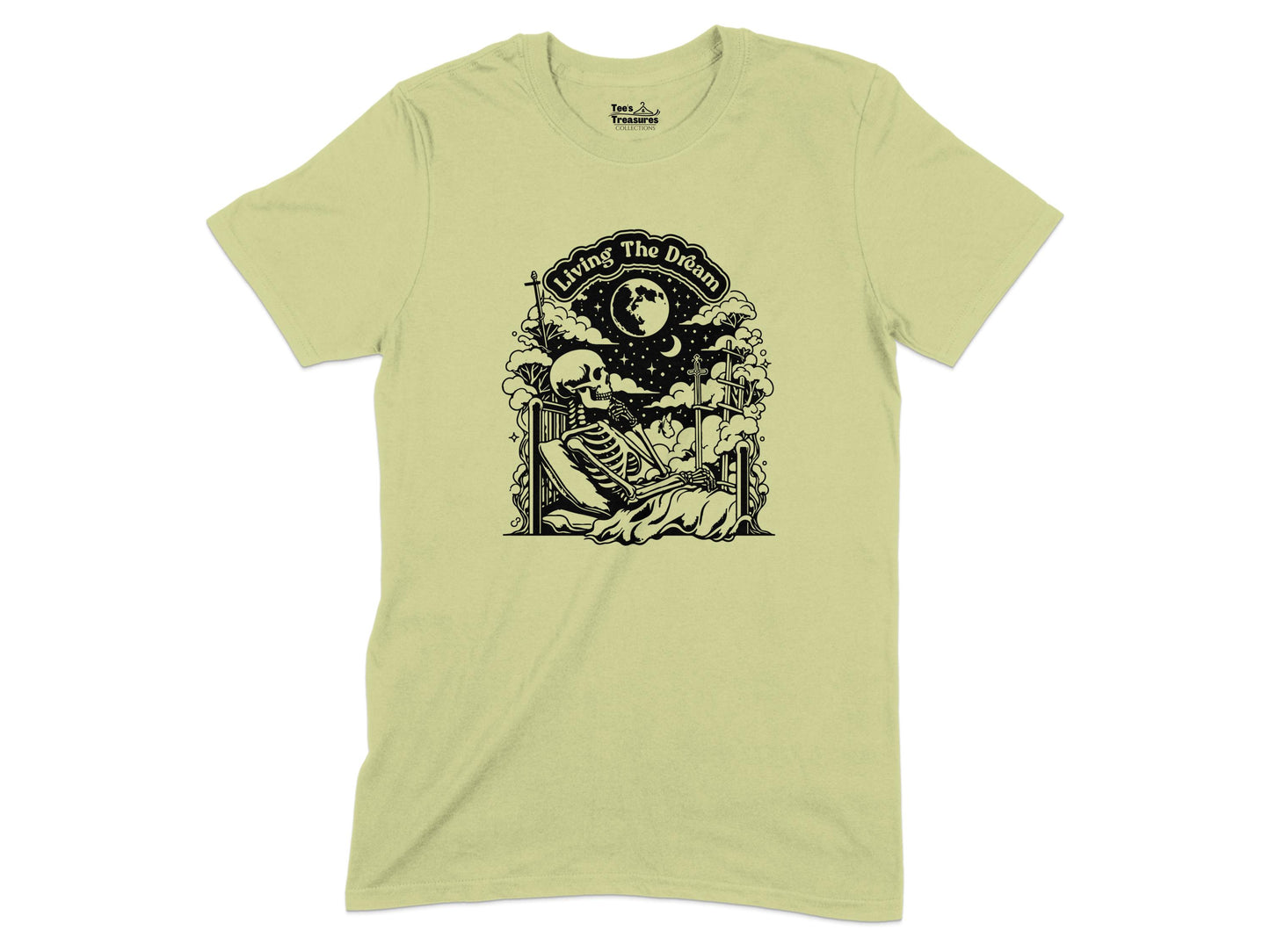 Living The Dream Skeleton Design T-shirt product type