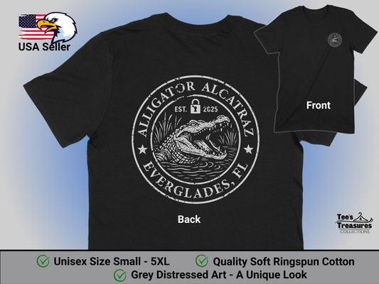 Alligator Alcatraz Graphic T-shirt Unique Look Product