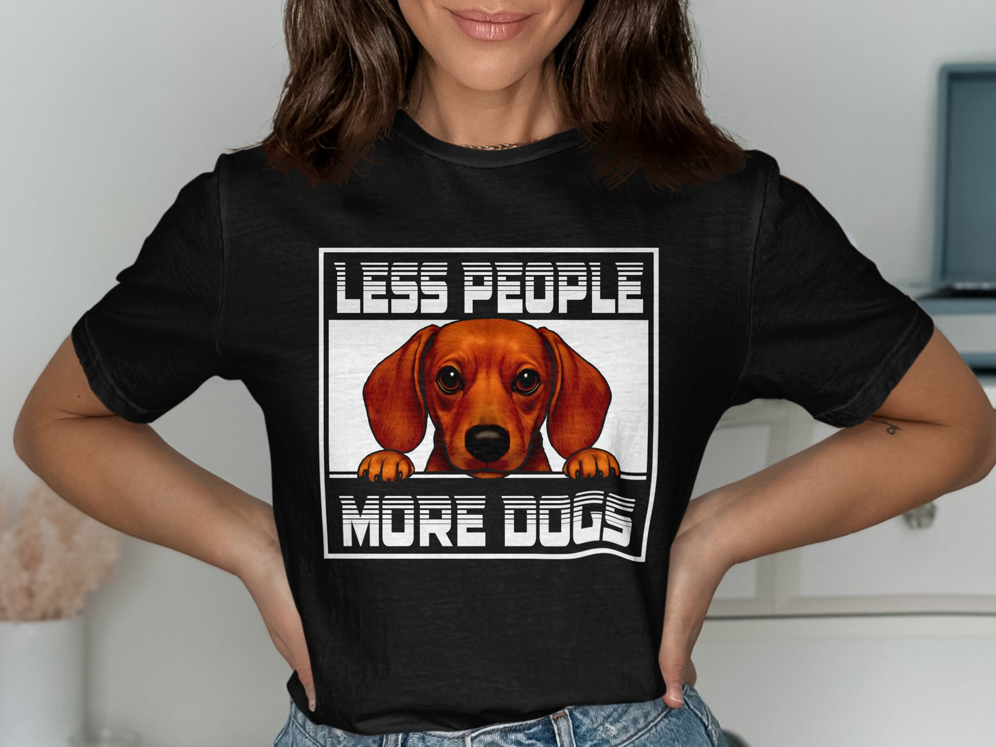 Less People More Dogs Dachshund Shirt product type