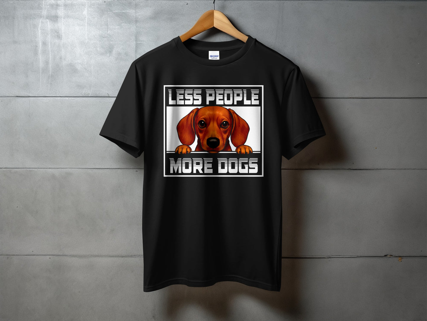 Less People More Dogs Funny Dachshund T-shirt product