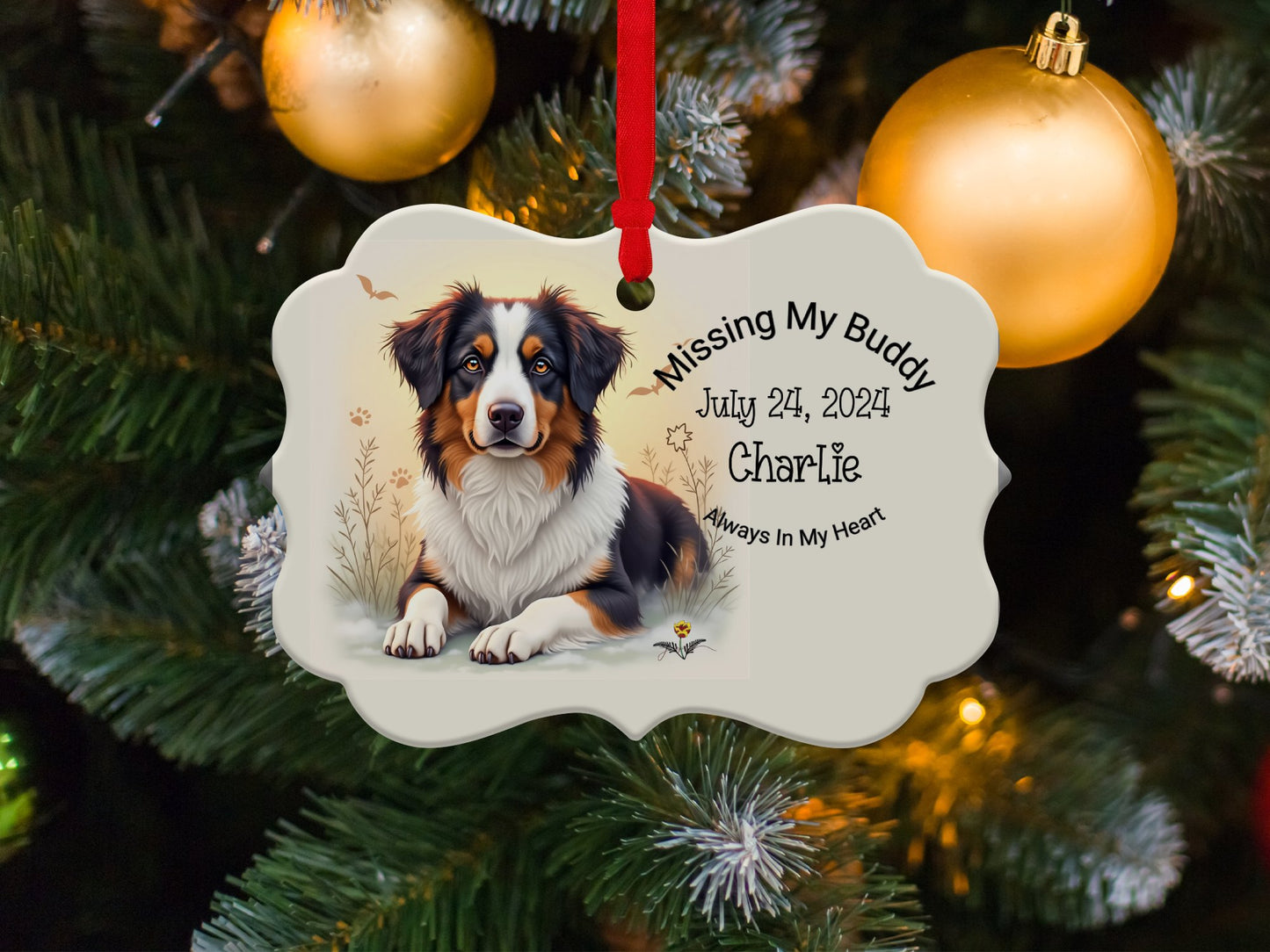 Custom pet memorial ornament, Personalized Australian Shepherd ornament, Custom Pet Memorial Gift, Pet Loss Sympathy Keepsake 6301851