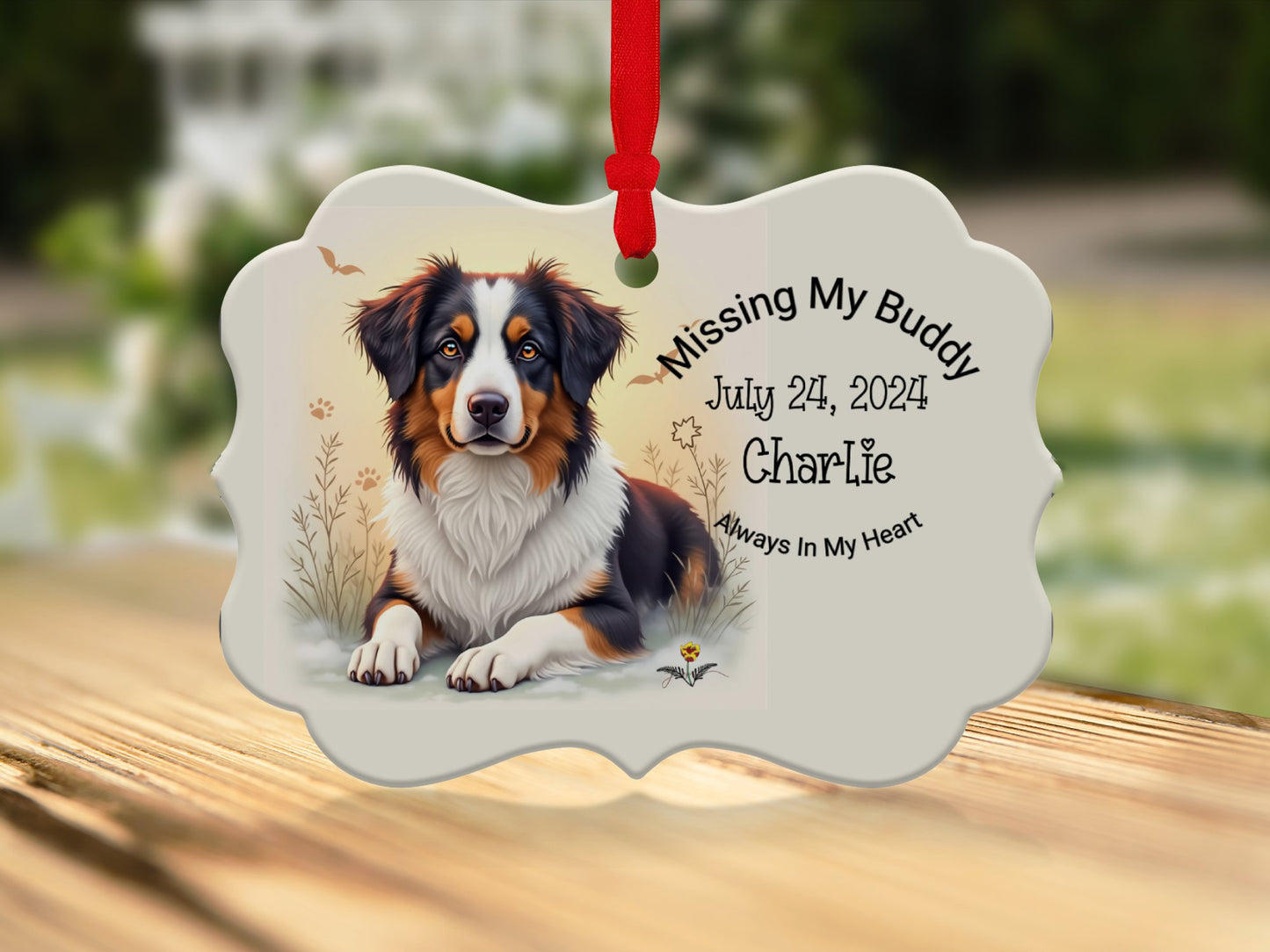 Custom pet memorial ornament, Personalized Australian Shepherd ornament, Custom Pet Memorial Gift, Pet Loss Sympathy Keepsake 6301851