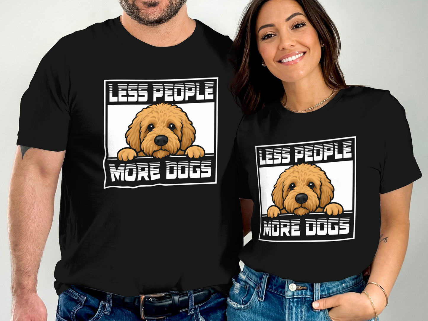 Less People More Dogs Graphic Print T-shirt product
