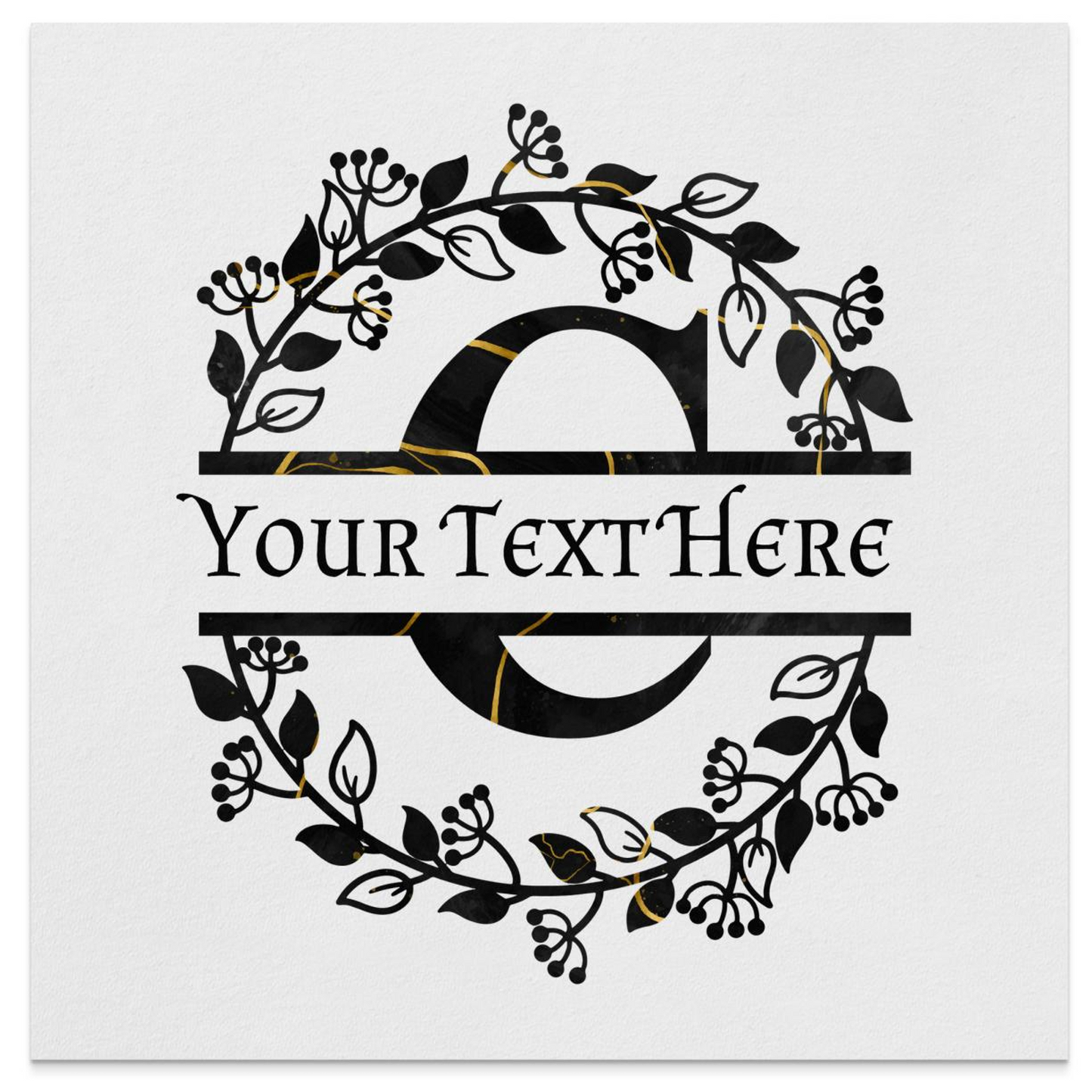 Personalized Custom Cocktail & Luncheon Napkins "C" Monogram Black-Gold Floral