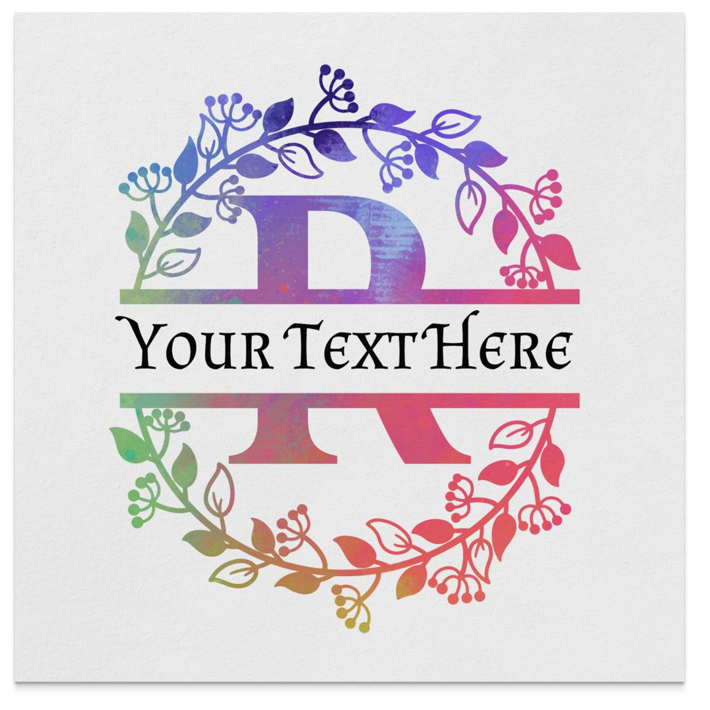 Personalized R Multi Color Floral Monogram Party Napkin