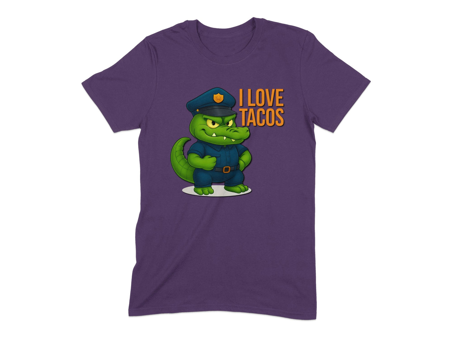 I Love Tacos Design Crocodile Officer T-Shirt product