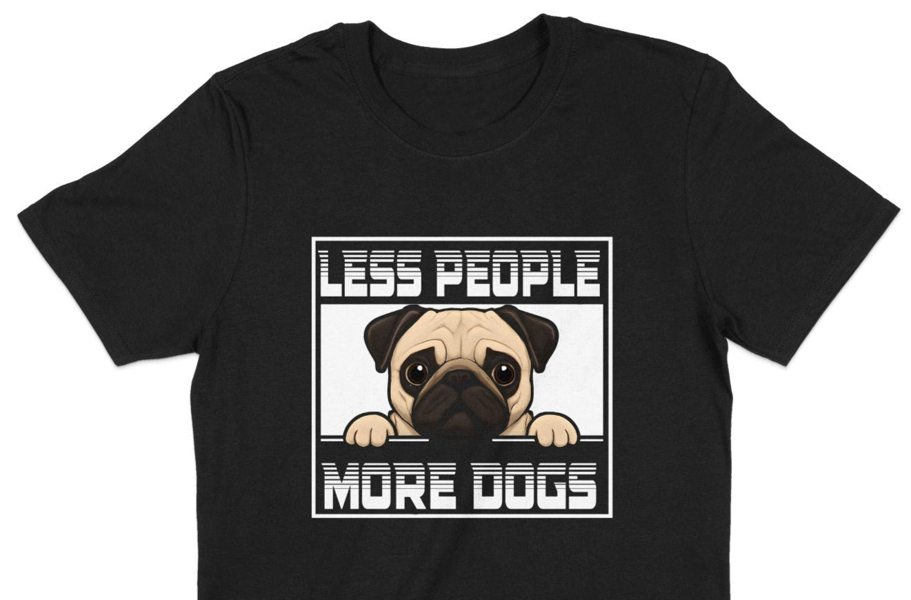 Less People More Dogs Funny Printed Shirt product type