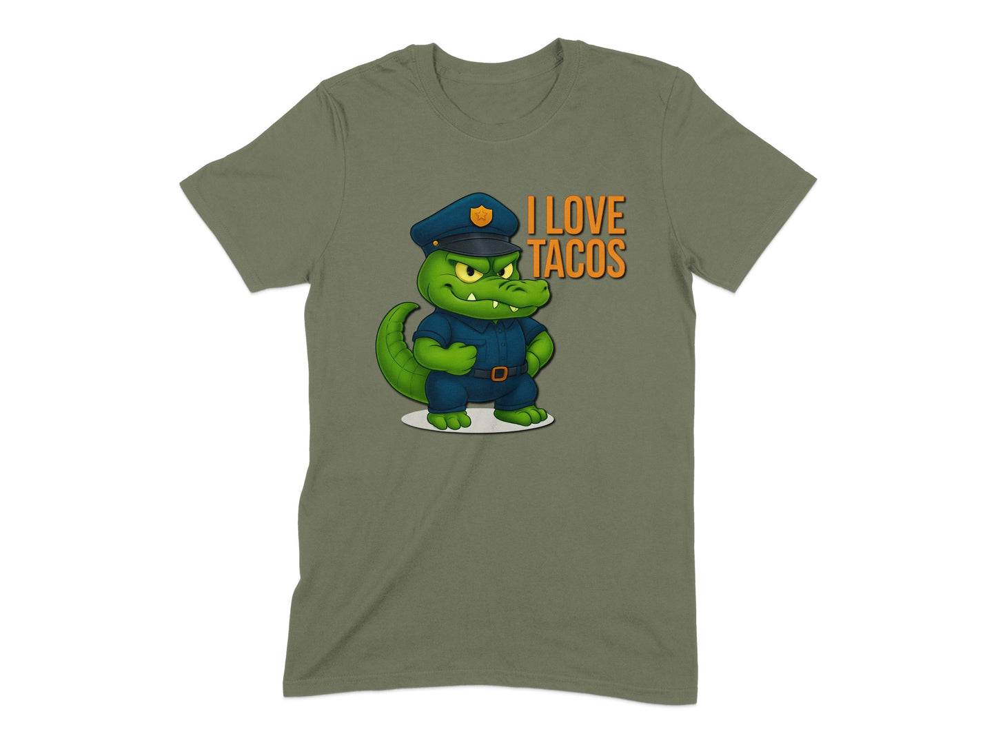I Love Tacos Crocodile in Police Uniform T-shirt product