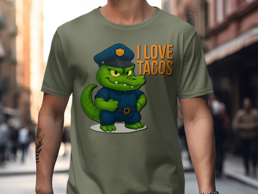 Fun Crocodile Design I Love Tacos T-shirt product