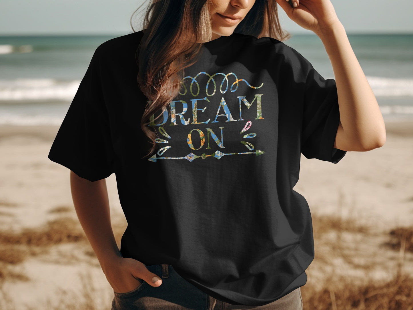 Dream On Graphic Print Black T Shirt Inspirational product