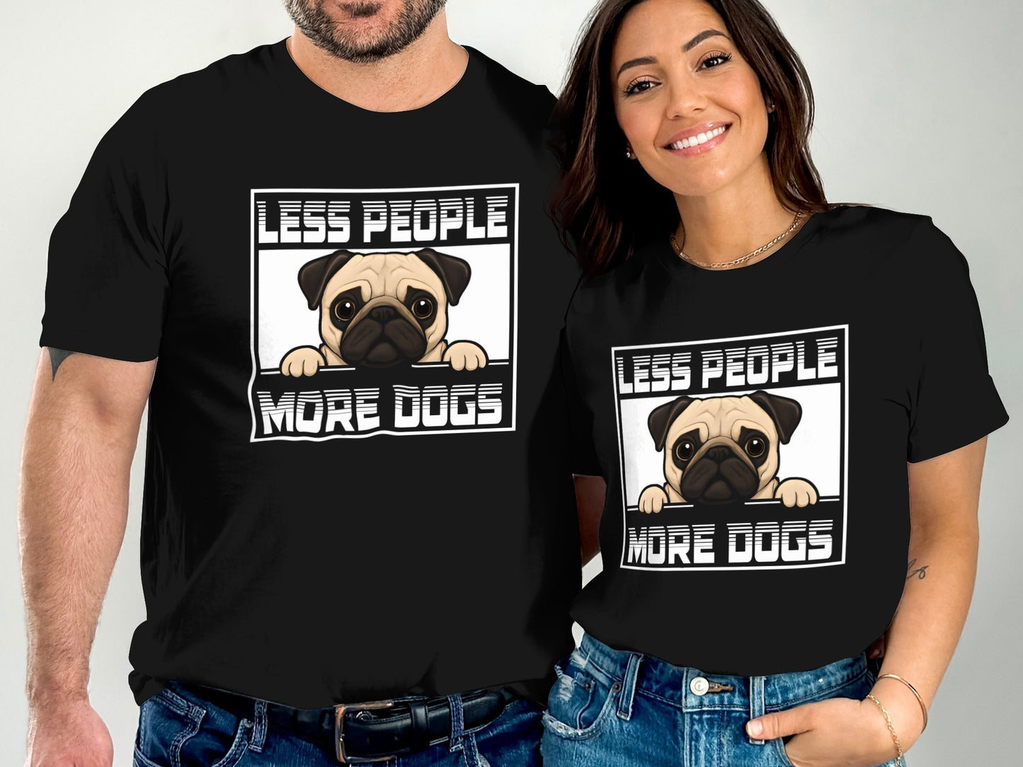 Less People More Dogs Funny Graphic T-Shirt product