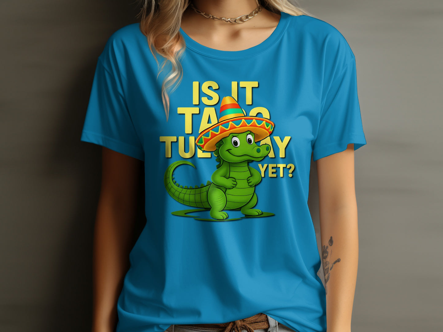 Is It Taco Tuesday Yet Fun Blue Graphic Shirt product type