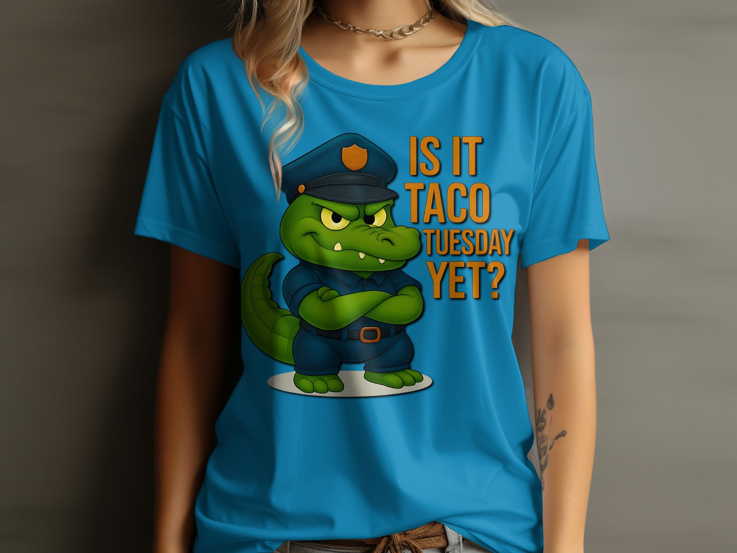 Is It Taco Tuesday Yet Angry Alligator T-shirt