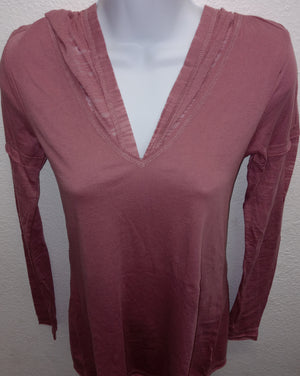 Contrast Burnout LS Hoodie DUSTY ROSE JJP0482 Contrast Burnout LS Hoodie DUSTY ROSE JJP0482