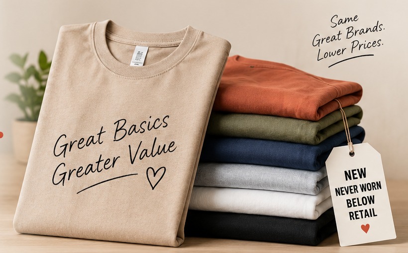 Stack of brand-new apparel in assorted colors