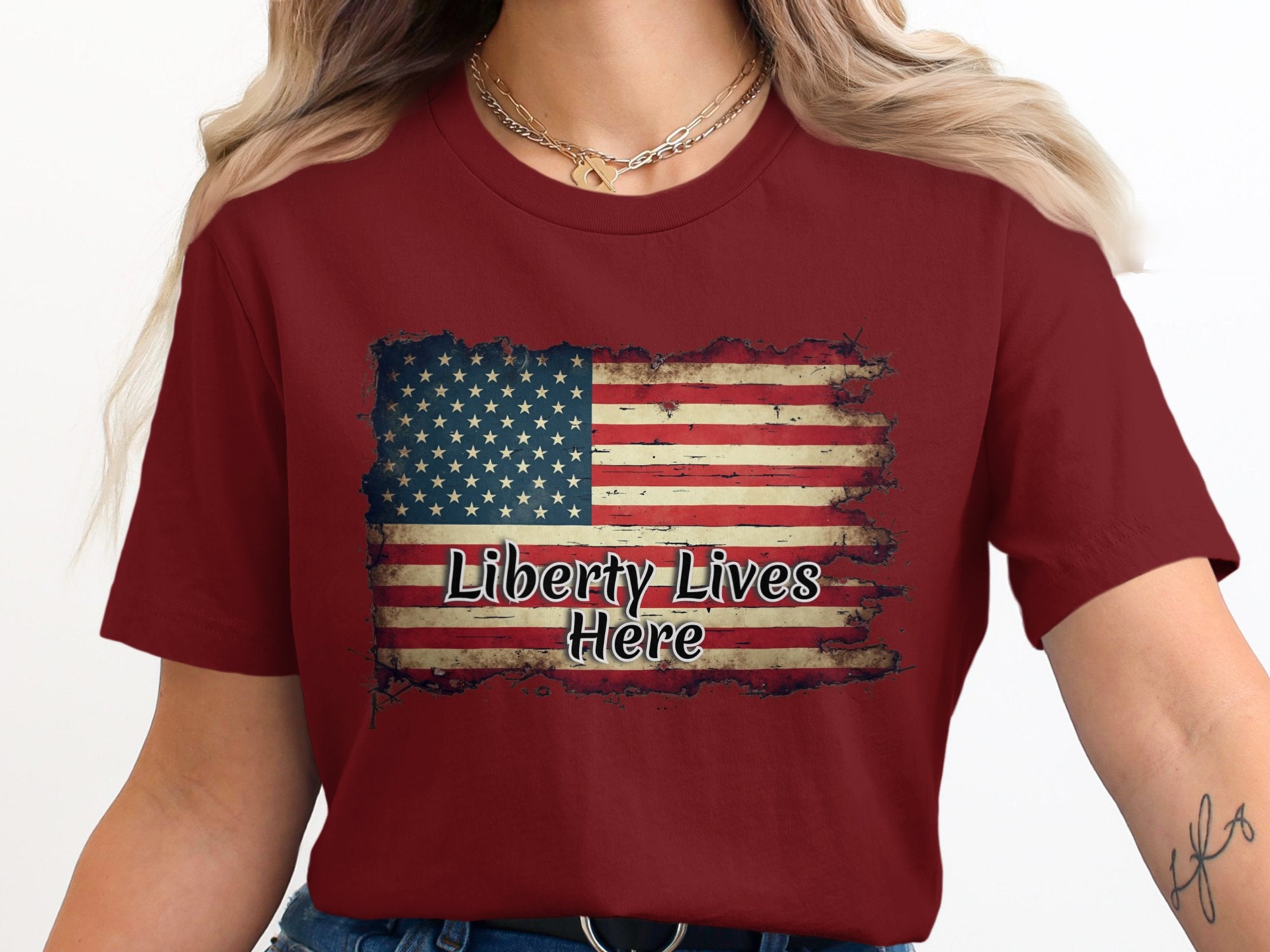 Vintage Erika & Co. American Flag bedazzled purchases shirt