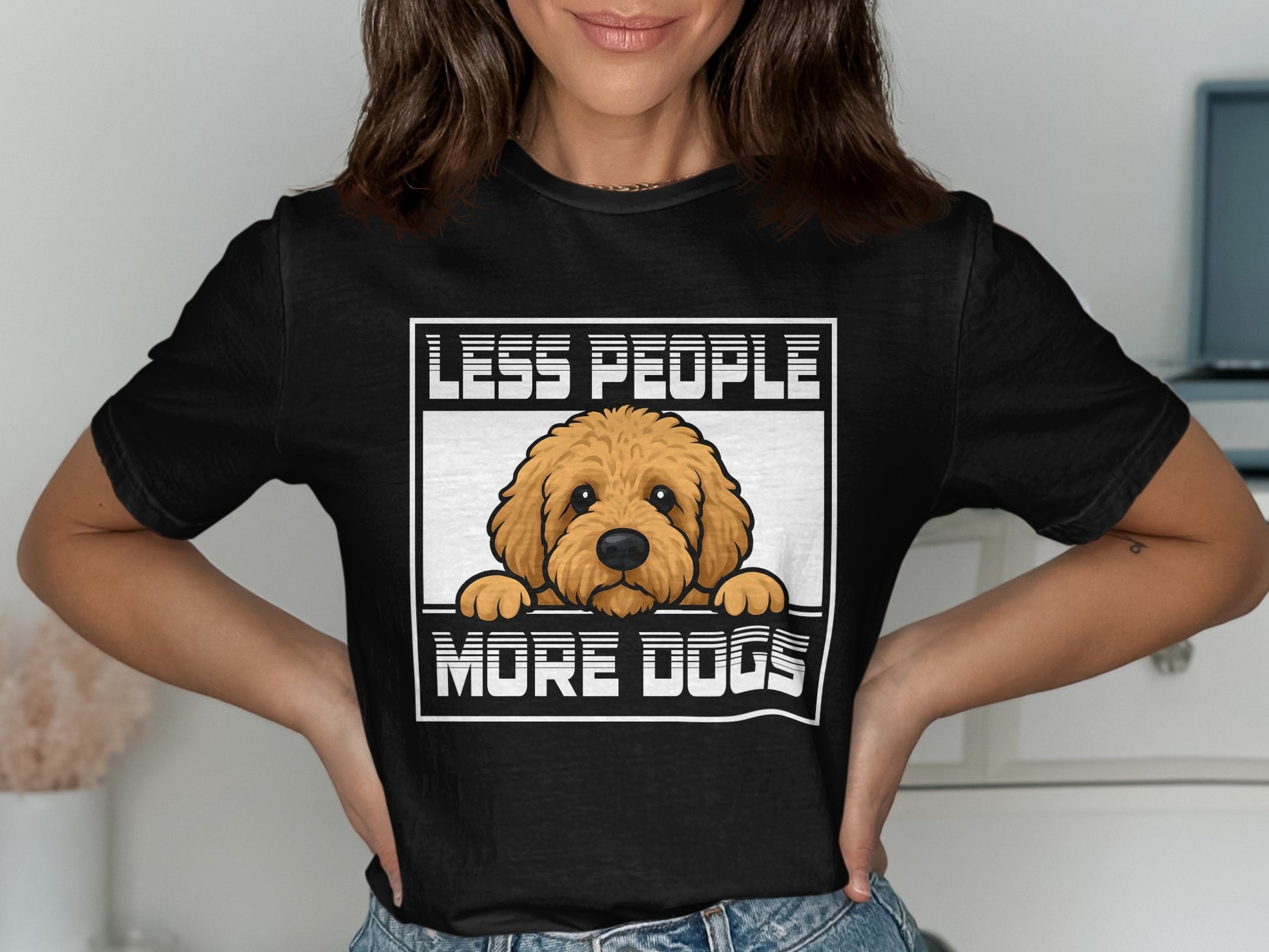 Less People More Dogs Graphic Design T-Shirt product type
