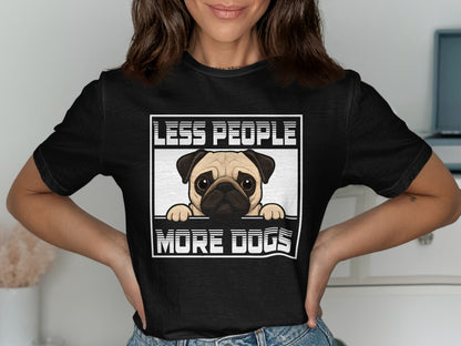 Less People More Dogs Funny Graphic T-Shirt product