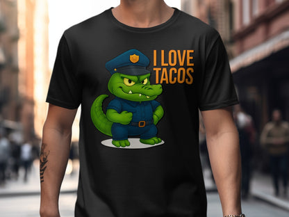 I Love Tacos Cartoon Alligator T-Shirt product