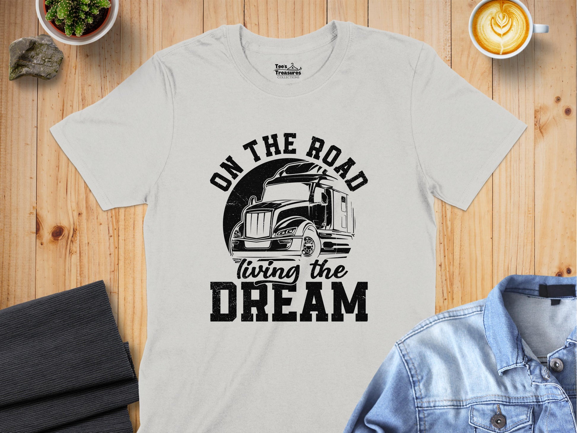 On the Road Living the Dream Truck Driver T-shirt