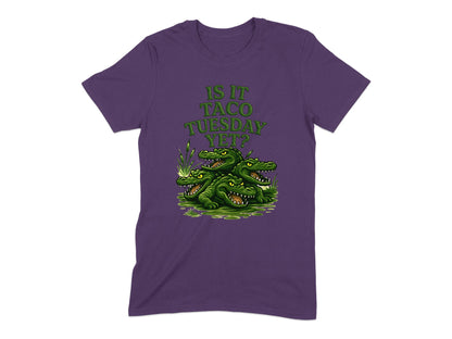 Is It Taco Tuesday Yet Crocodile Design T-Shirt
