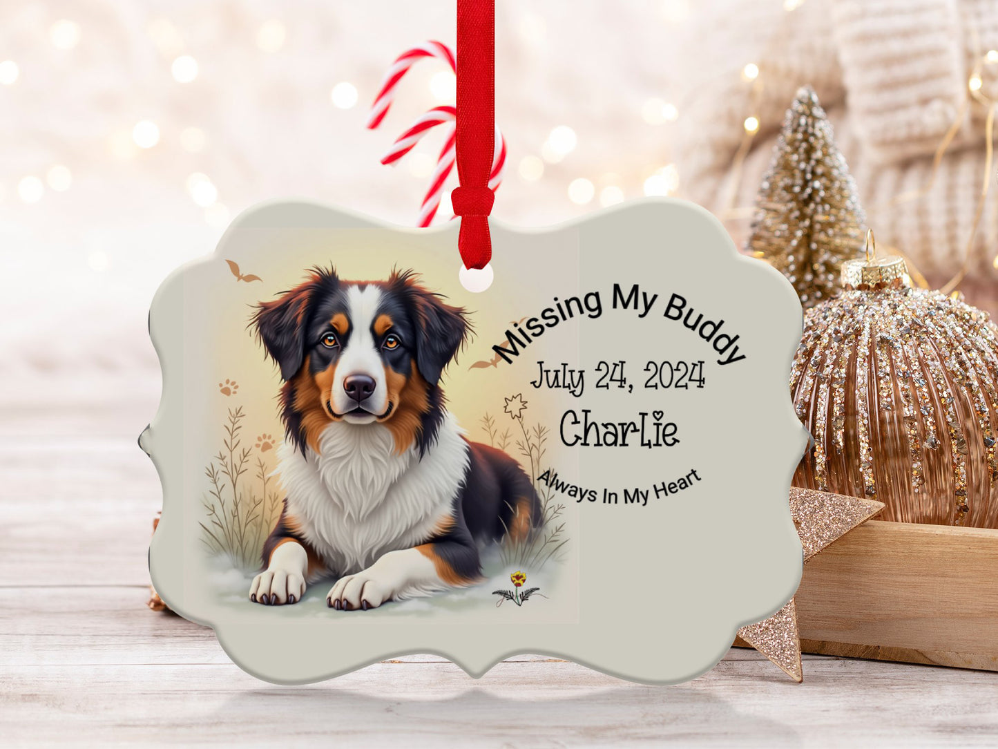 Custom pet memorial ornament, Personalized Australian Shepherd ornament, Custom Pet Memorial Gift, Pet Loss Sympathy Keepsake 6301851