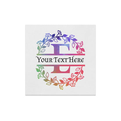 Custom E Monogram Multi Color Floral Initial E Napkin