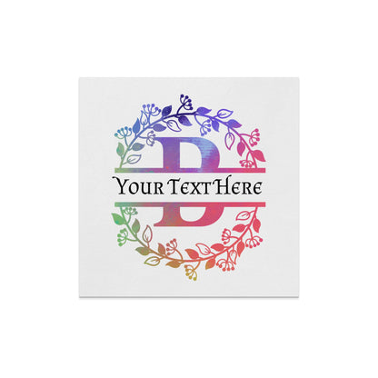 Personalized B Initial & Multi Color Wreath Monogram Napkin