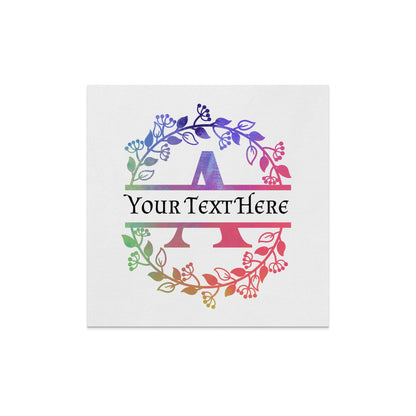 Personalized Initial A Monogram Multi Color Wreath Napkin