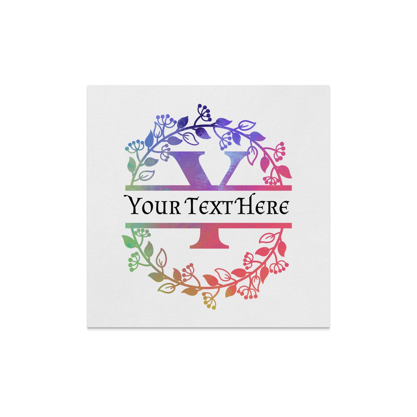 Personalized Y Monogram Multi Color Floral Custom Napkin