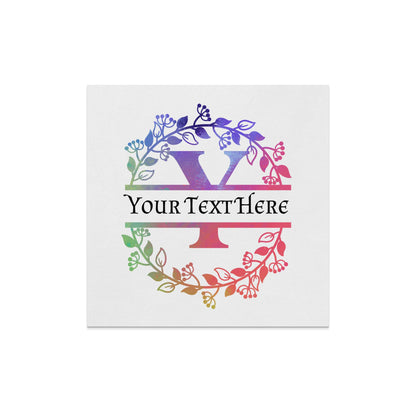 Personalized Y Monogram Multi Color Floral Custom Napkin