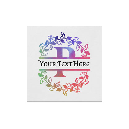 Elegant P Monogram Multi Color Floral Wreath Design Napkin