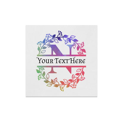 Personalized Multi Color Floral Wreath Letter N Napkin