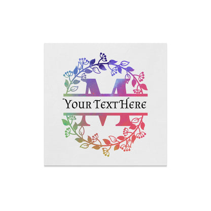Personalized Multi Color Wreath M Monogram Napkin