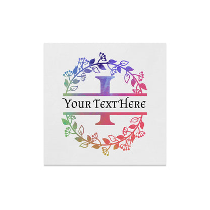 Personalized Multi Color Floral Wreath I Monogram Napkin