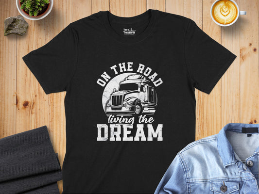 On the Road Living the Dream Graphic Tee Shirt product