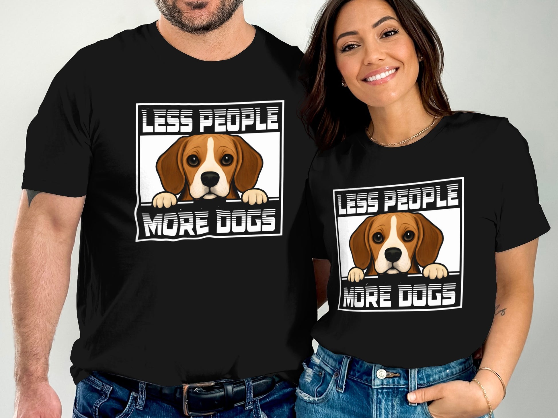 Less People More Dogs Funny Graphic T-shirt product