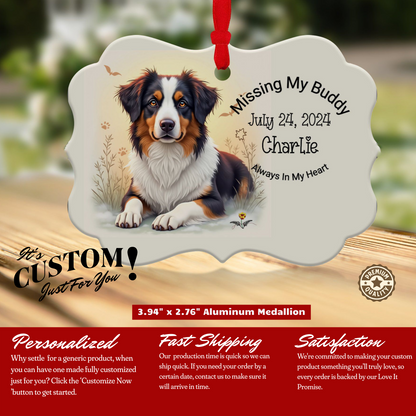 Custom pet memorial ornament, Personalized Australian Shepherd ornament, Custom Pet Memorial Gift, Pet Loss Sympathy Keepsake 6301851