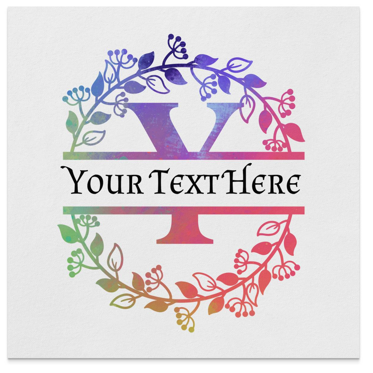 Personalized Y Monogram Multi Color Floral Custom Napkin