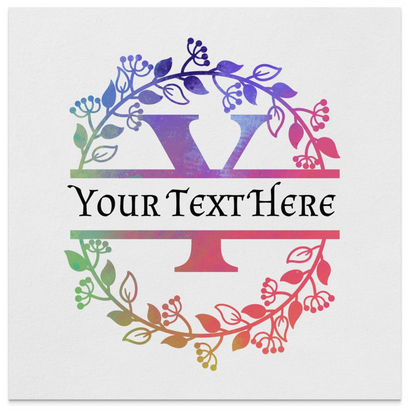 Personalized Y Monogram Multi Color Floral Custom Napkin