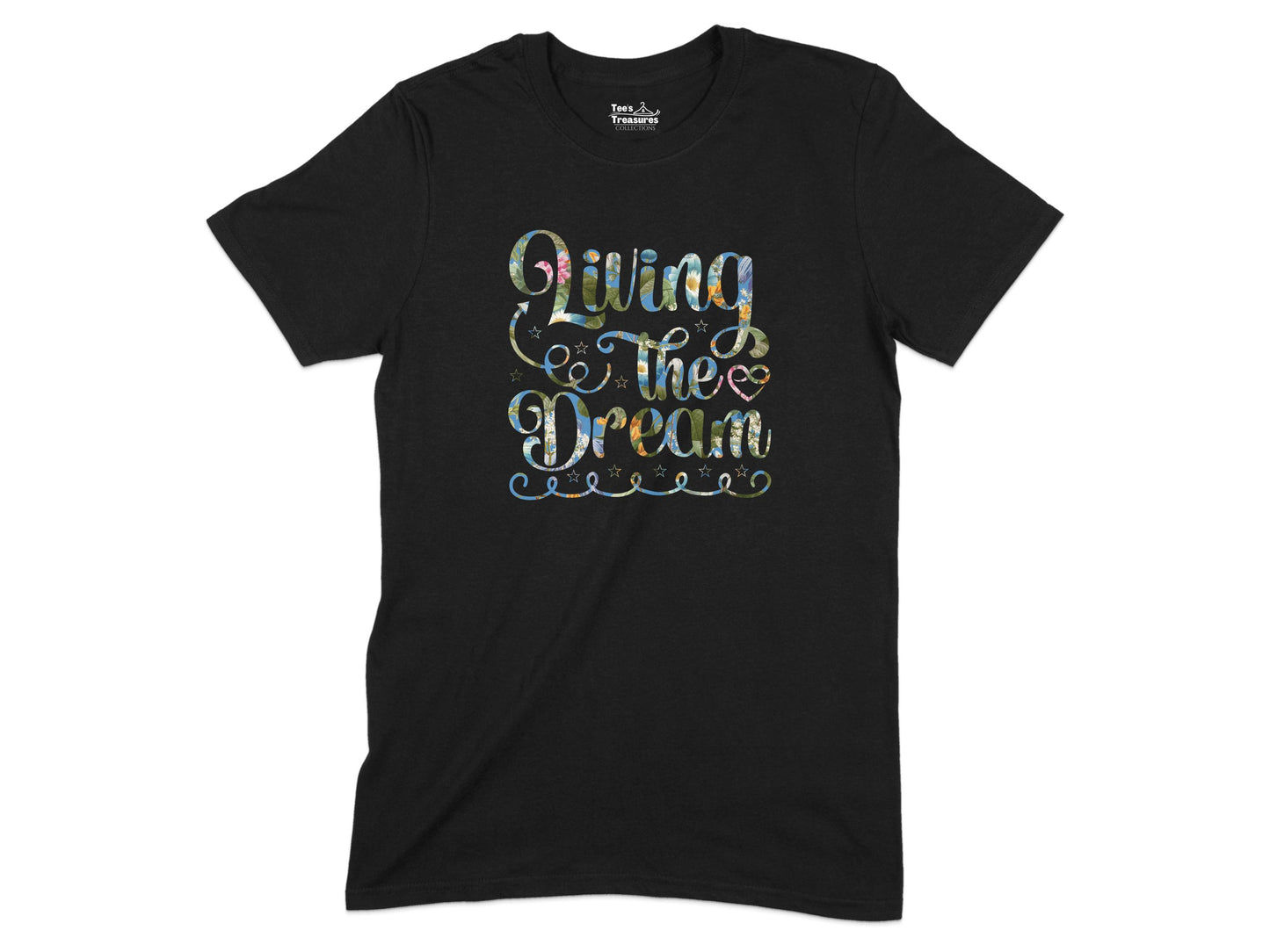 Living the Dream Motivational Black T-shirt product