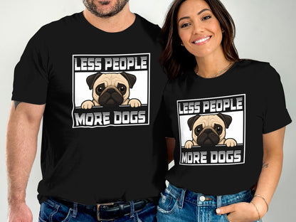 Less People More Dogs Funny Graphic T-Shirt product