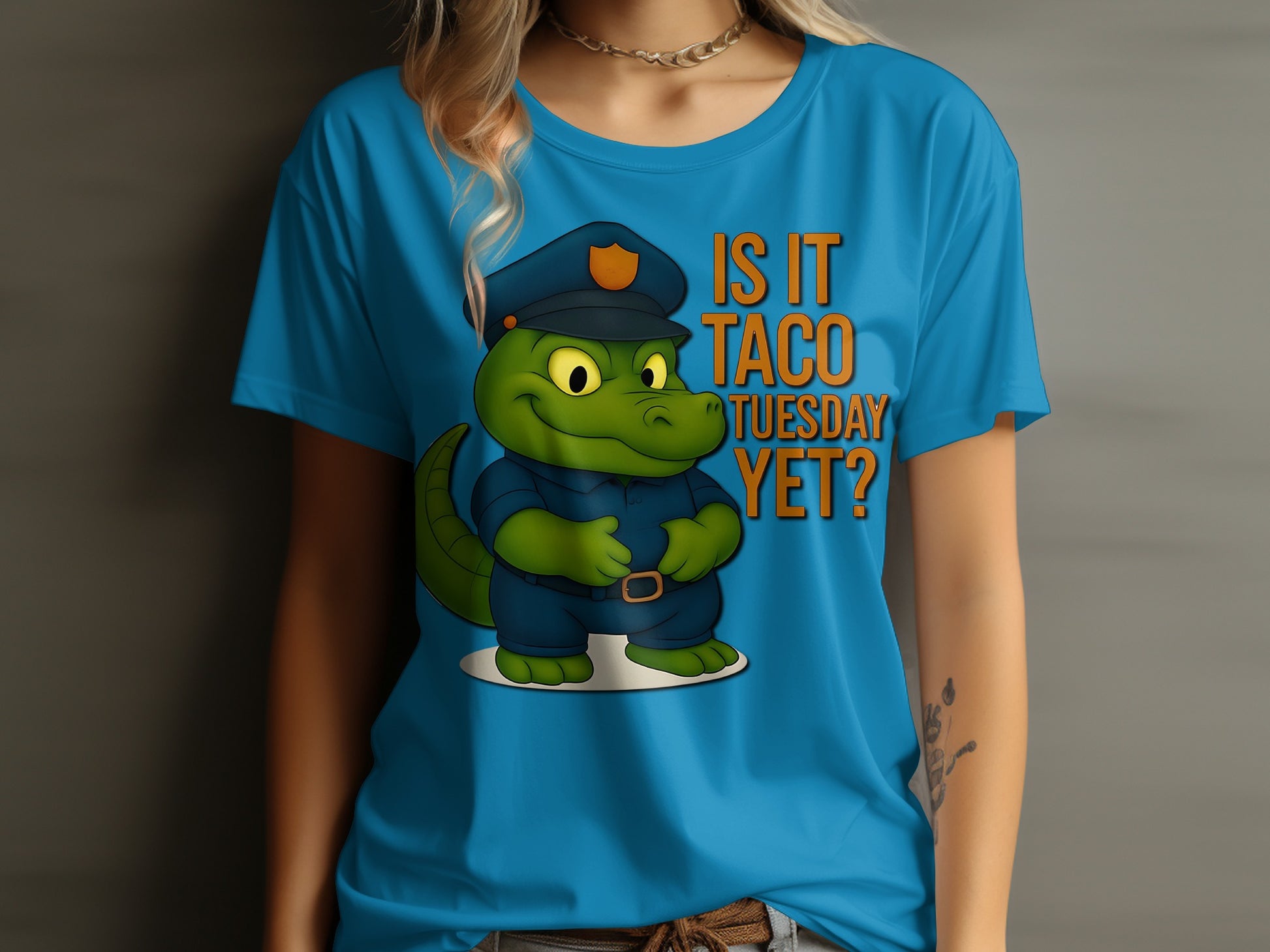 Funny Taco Tuesday T-Shirt with Cute Officer Design product